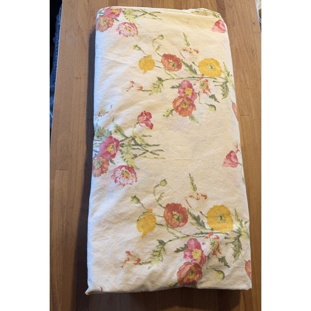 Pottery Barn  Floral Full Size Button Closure Duvet Flower Garden Floral